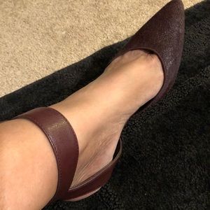 Burgundy wrap around ankle